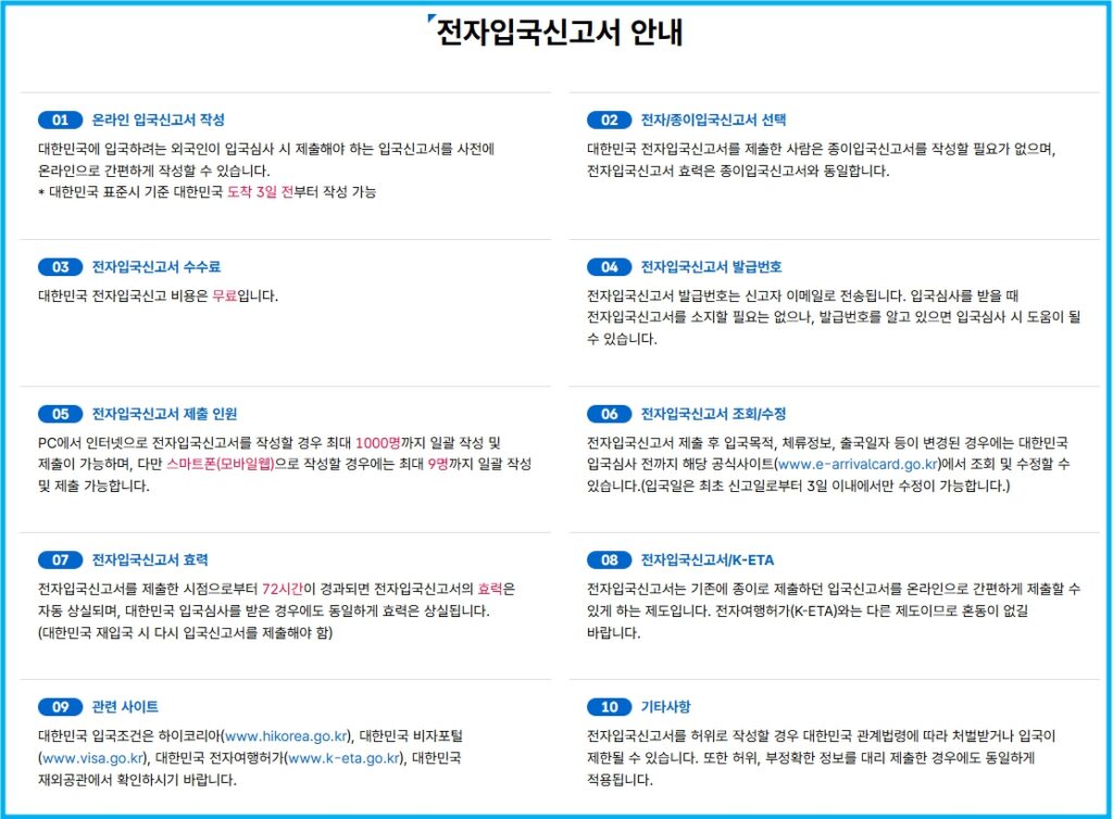 외국인 온라인 전자입국신고 제도(2025년) 3 외국인 온라인 전자입국신고 제도(2025년) 3