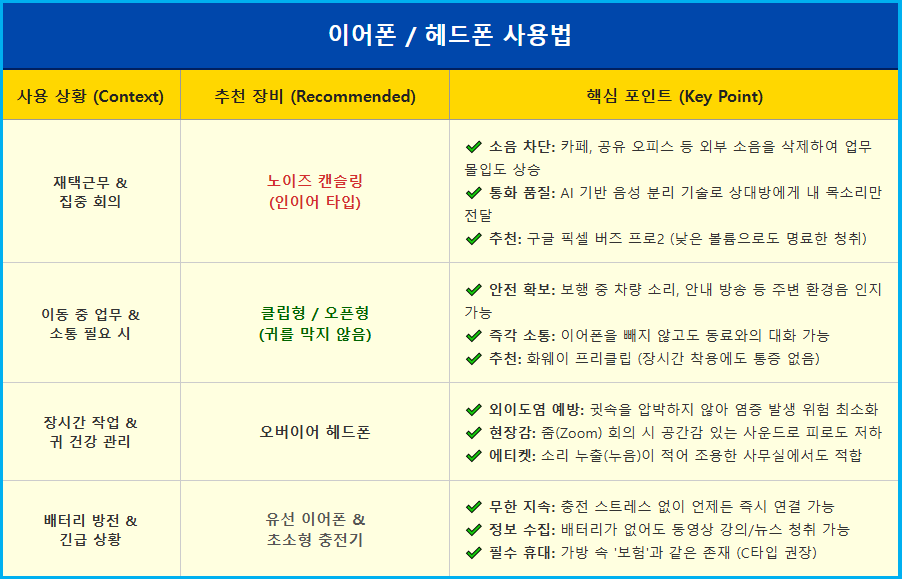재택근무 효율 올리는 필수템 이어폰 사용법 1