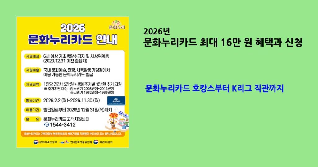 2026년문화누리카드