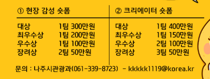 총상금 1600만 원, 나주방문의 해 숏폼 공모전 3 총상금 1600만 원, 나주방문의 해 숏폼 공모전 2