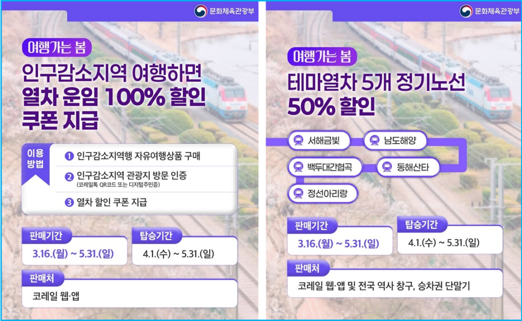 2026년 봄, 기차여행 할인이벤트 모아보기 4 2026년 봄, 기차여행 할인이벤트 모아보기 3