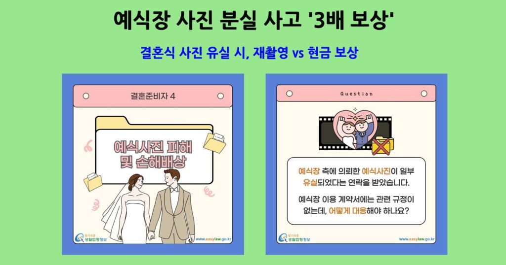예식장사진분실배상