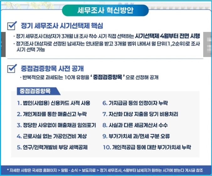 정기 세무조사, 납세자가 원하는 시기에 받는다 2