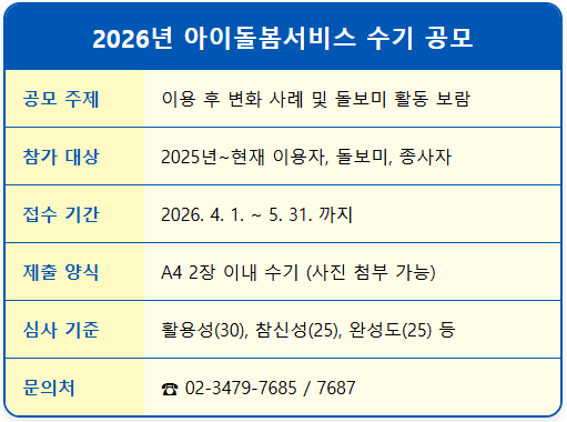 아이돌봄 수기 공모 작성법과 심사기준 활용 1