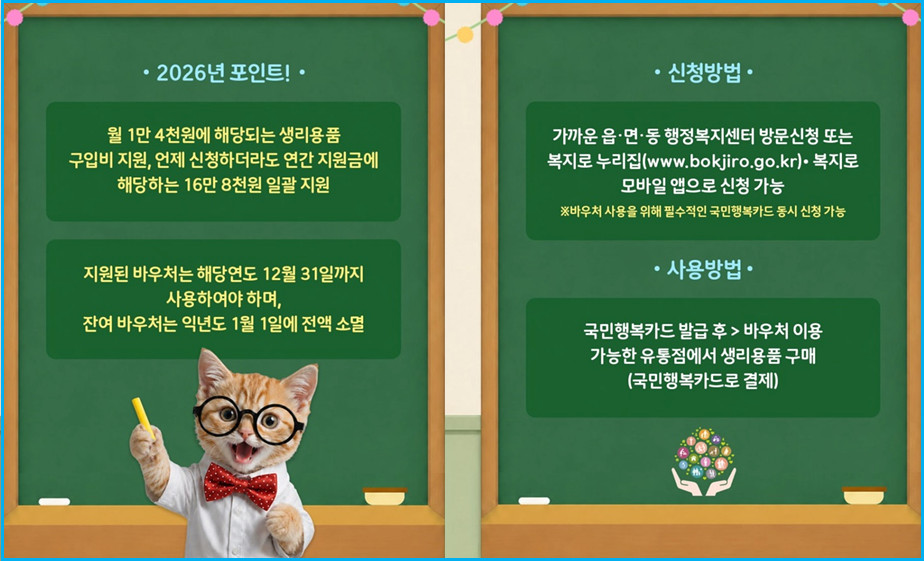 한부모가족 및 차상위계층 청소년 생리대 지원 2